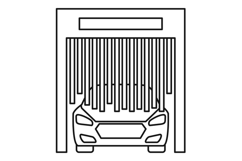 car-exit-wash-garage-icon-outline-style