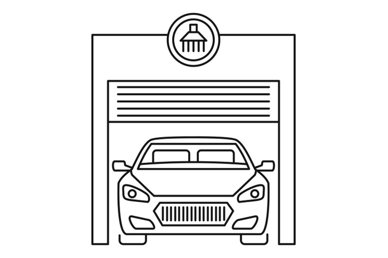 car-wash-garage-icon-outline-style