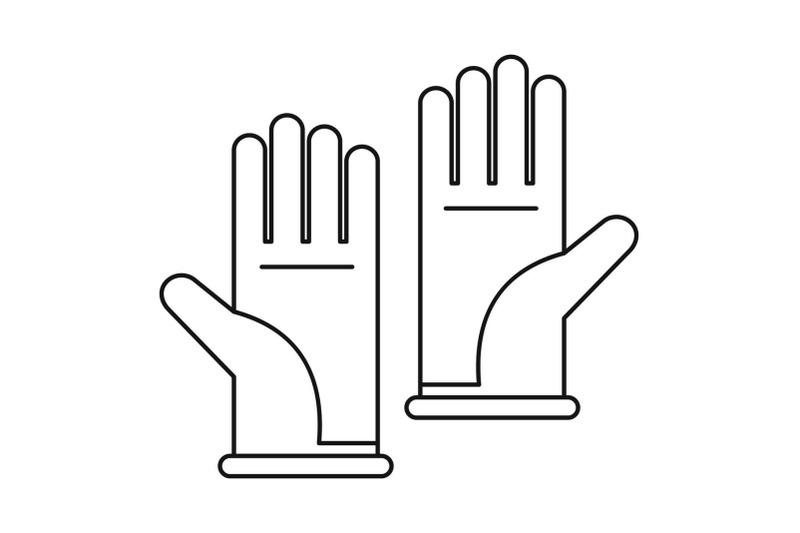 rubber-gloves-icon-outline-style