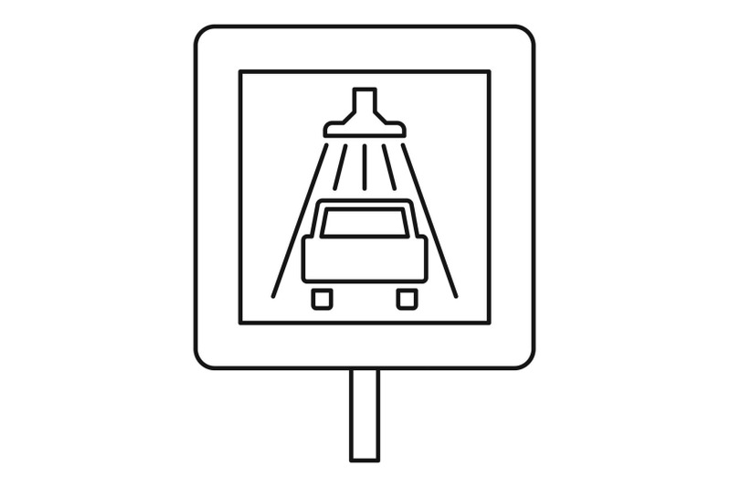 traffic-sign-car-wash-icon-outline-style
