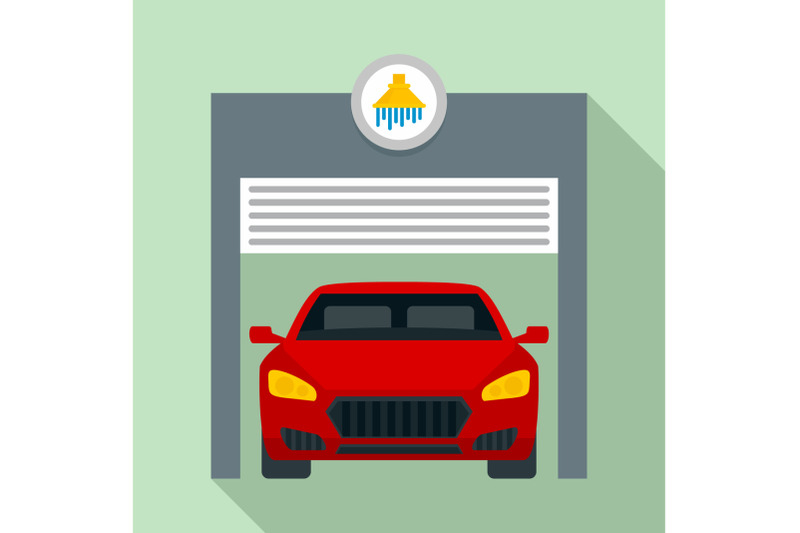 car-wash-garage-icon-flat-style