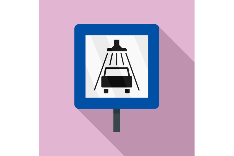 traffic-sign-car-wash-icon-flat-style