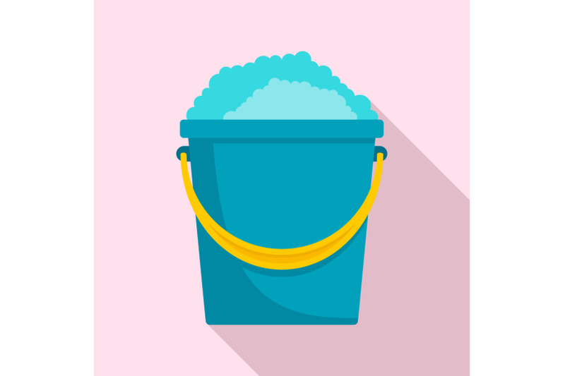 soap-foam-bucket-icon-flat-style