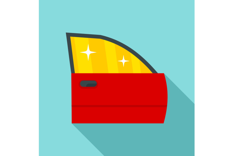 clean-car-door-icon-flat-style