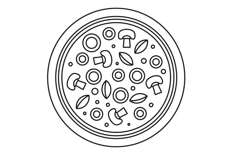 mushroom-pizza-icon-outline-style