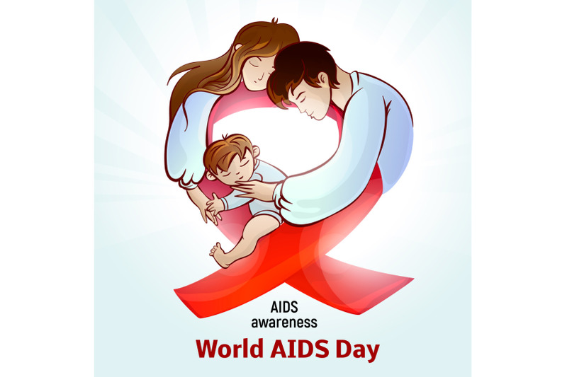 aids-awareness-day-concept-background-cartoon-style