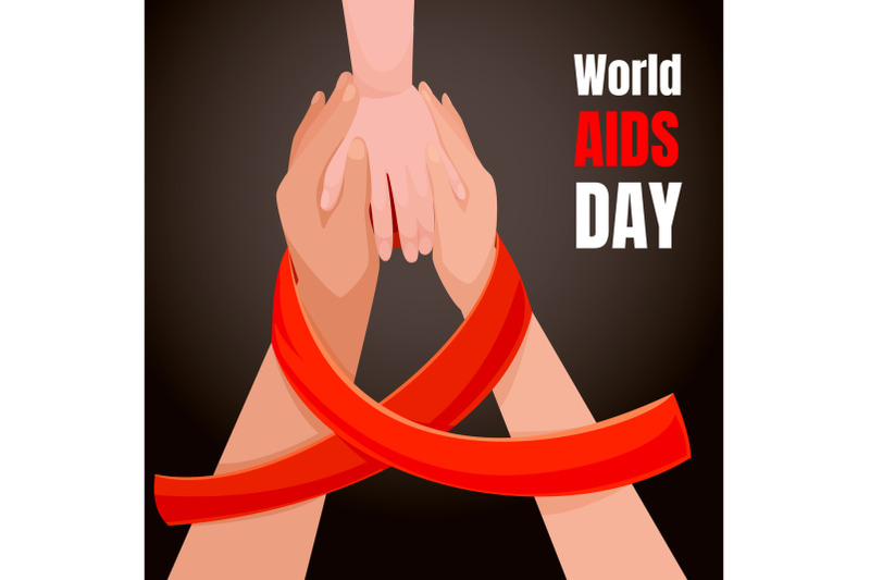 aids-day-concept-background-cartoon-style