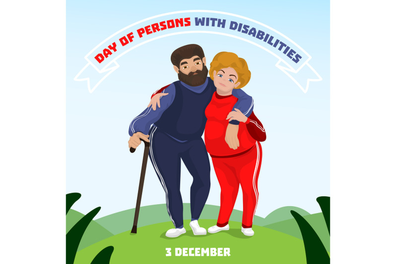 day-of-person-with-disabilities-concept-background-cartoon-style