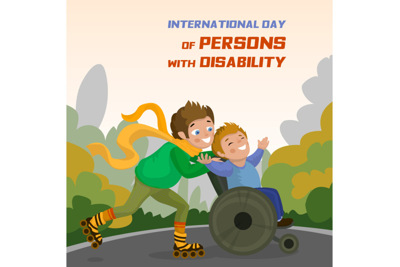 international-day-of-persons-with-disability-concept-background-cartoon-style