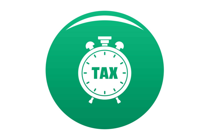 time-tax-icon-vector-green