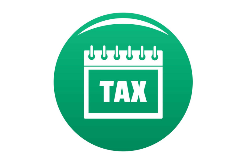 calendar-of-tax-icon-vector-green