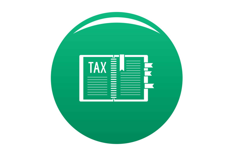 book-of-tax-icon-vector-green