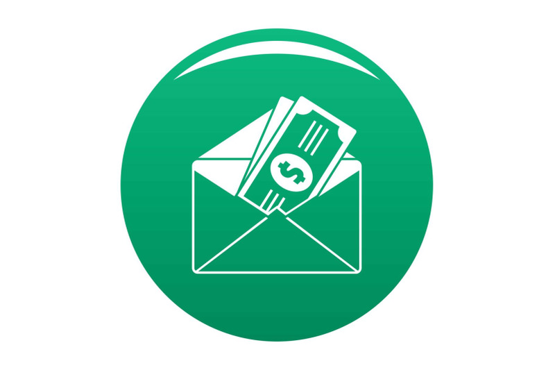 money-in-envelope-icon-vector-green