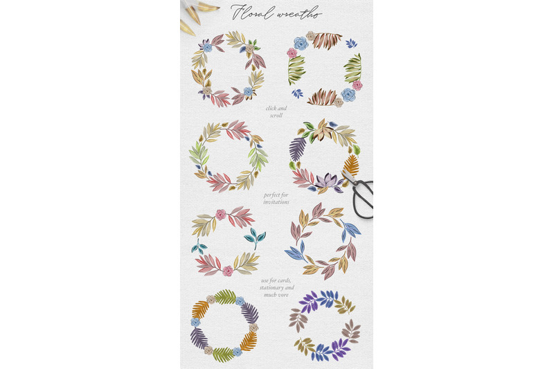 boho-frame-watercolor-floral-wreath