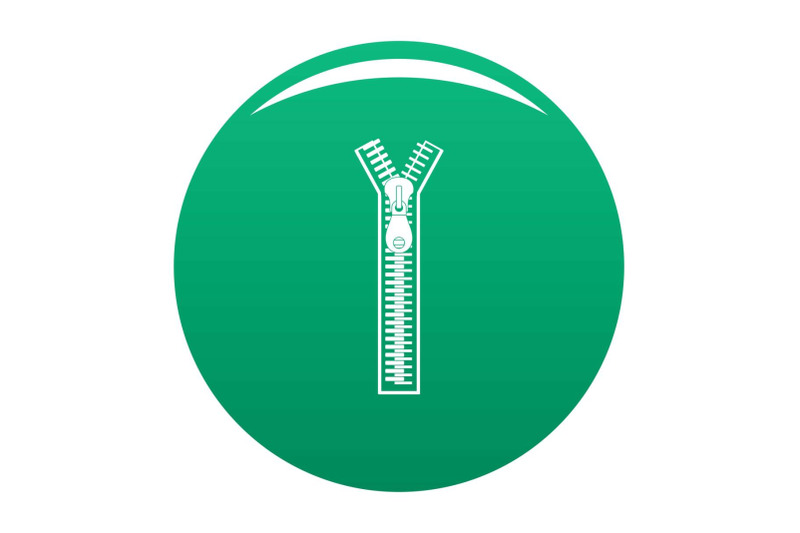 half-opened-zip-icon-vector-green