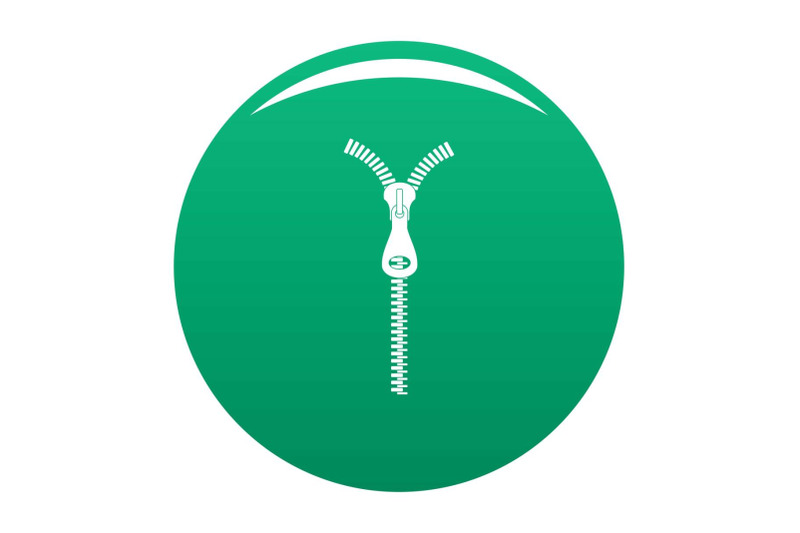 short-zip-icon-vector-green