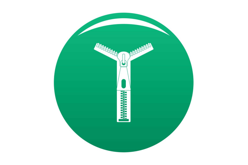 opened-zip-icon-vector-green