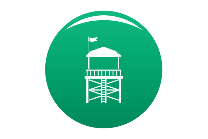 rescue-tower-icon-vector-green