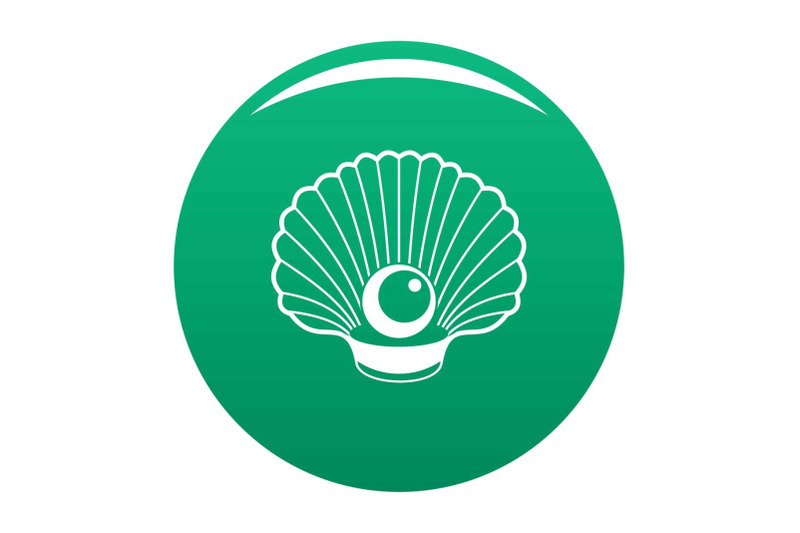 shell-with-pearl-icon-vector-green