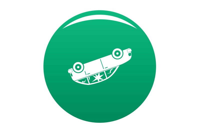 turned-car-icon-vector-green