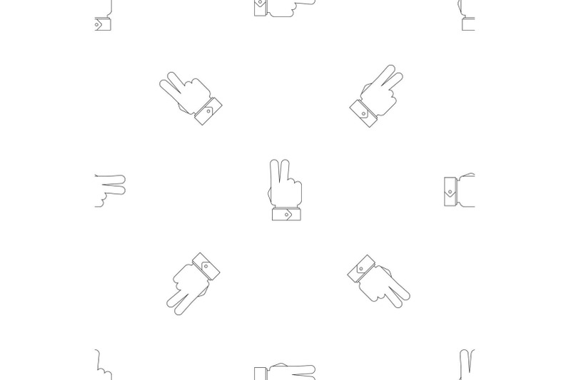 victory-gesture-pattern-seamless-vector