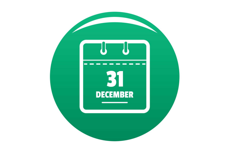 calendar-thirty-first-december-icon-vector-green