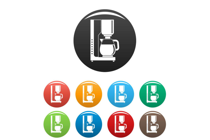 coffee-maker-icons-set-color