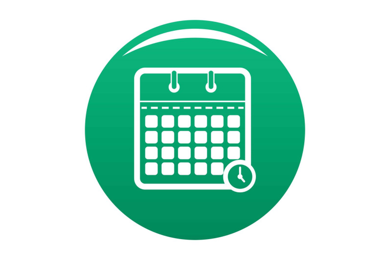 calendar-time-icon-vector-green