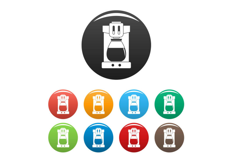 coffee-machine-icons-set-color