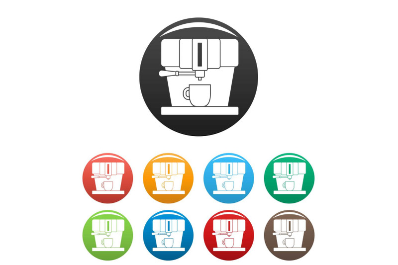 modern-coffee-machine-icons-set-color