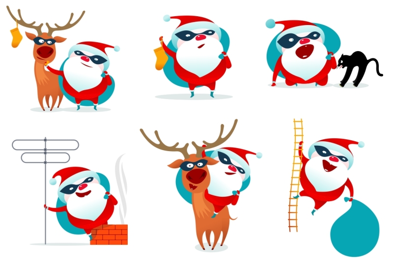 vector-illustration-on-santa-claus-masked-superhero