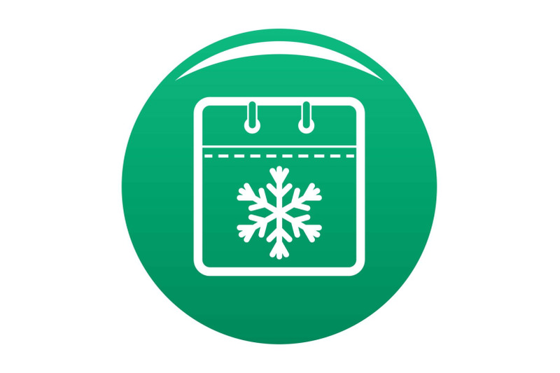 calendar-winter-icon-vector-green