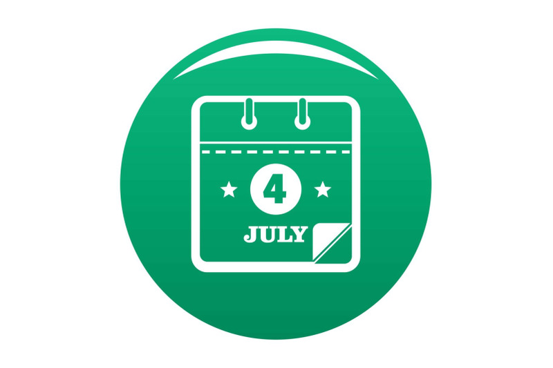 calendar-fourth-july-icon-vector-green