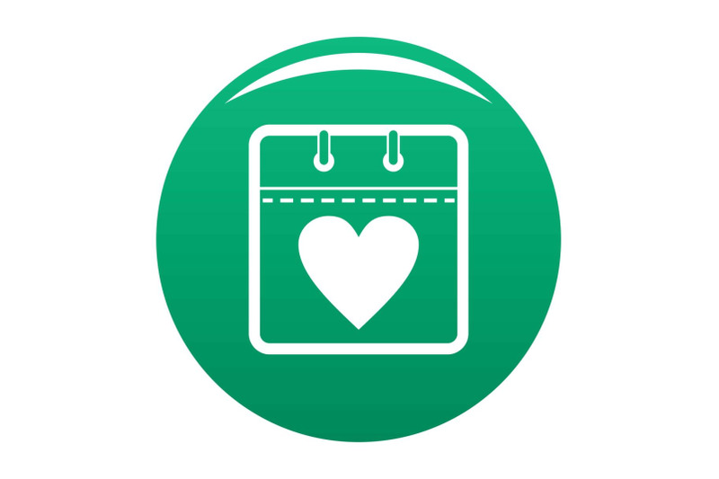 calendar-valentine-day-icon-vector-green