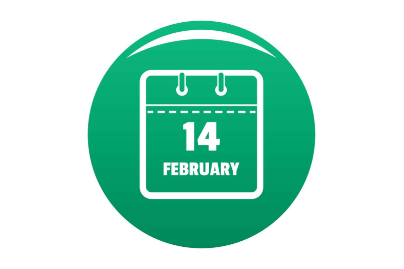 calendar-fourteenth-february-icon-vector-green