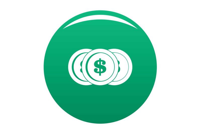 making-coin-icon-vector-green