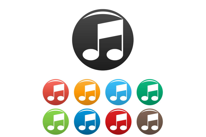 bar-musical-note-icons-set-color