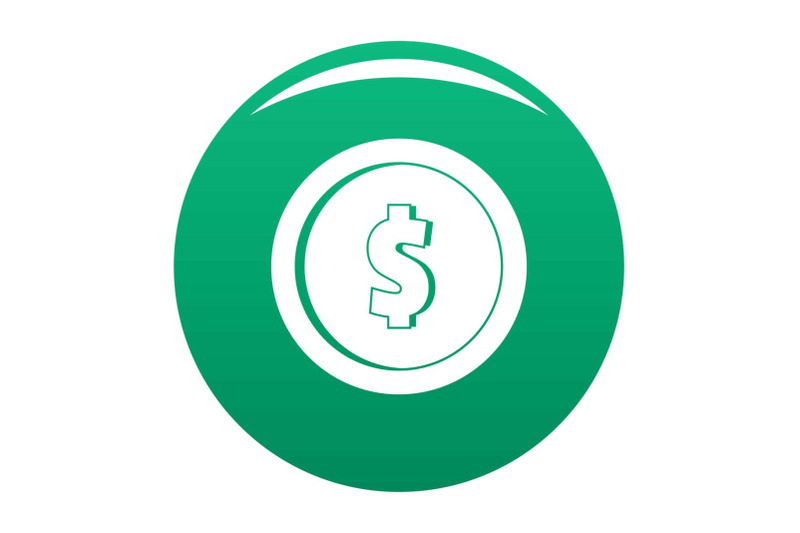 design-coin-icon-vector-green