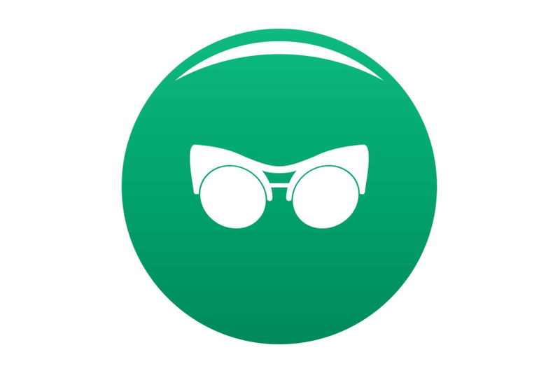 black-eyeglasses-icon-vector-green