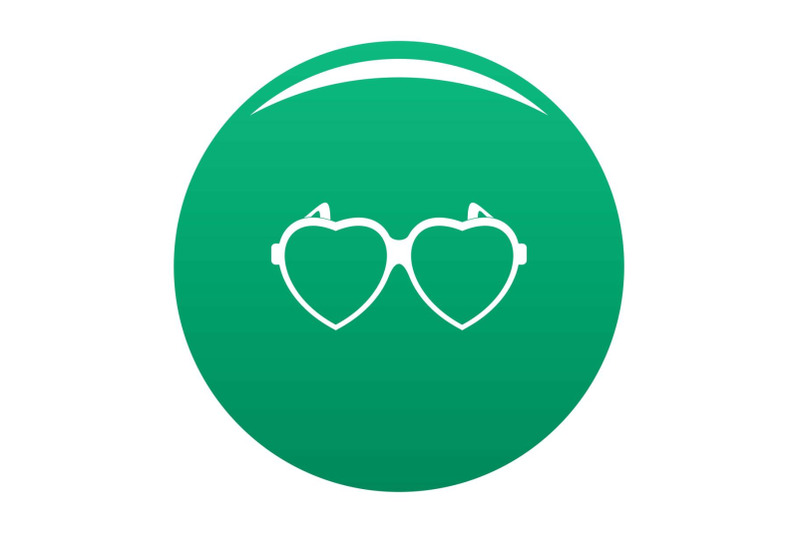 heart-eyeglasses-icon-vector-green