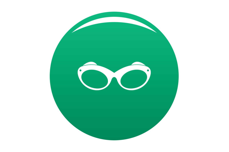 retro-spectacles-icon-vector-green