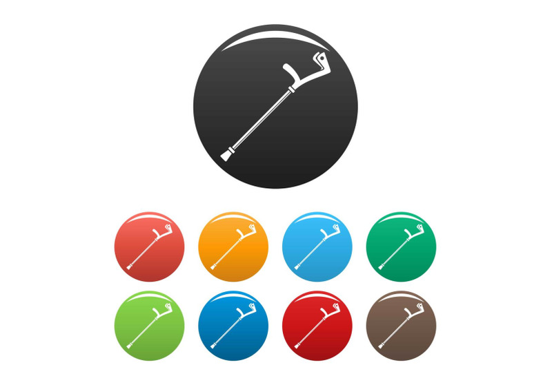 elbow-crutch-icons-set-color