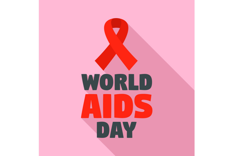 red-ribbon-aids-day-logo-set-flat-style