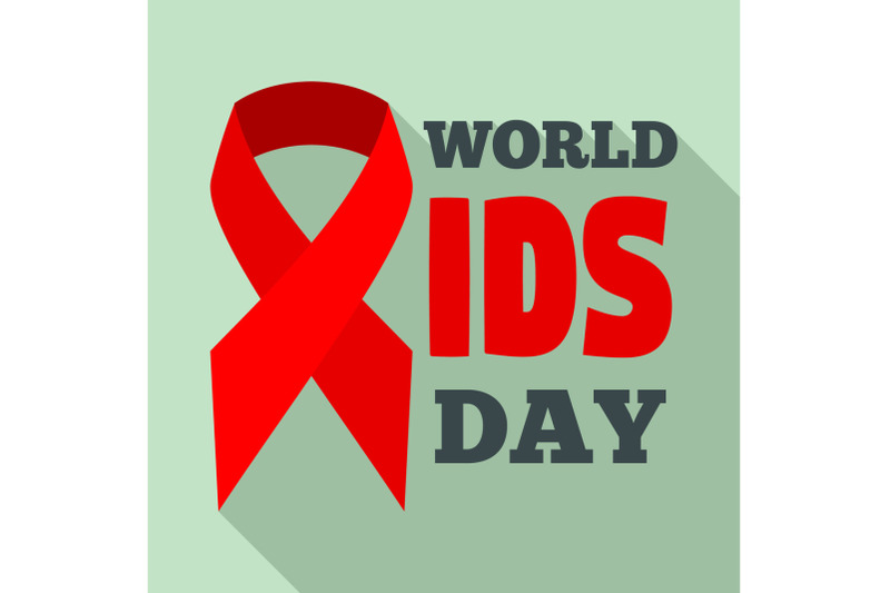 red-ribbon-aids-logo-set-flat-style