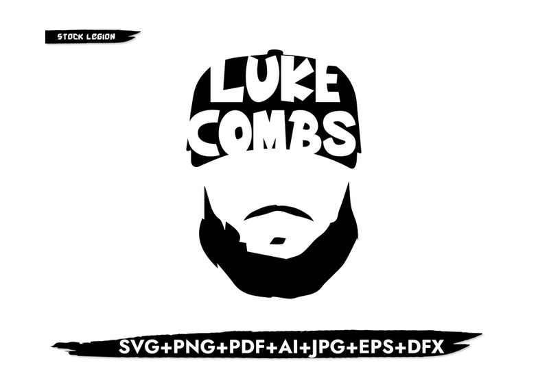 luke-combs-hat-amp-beard-svg