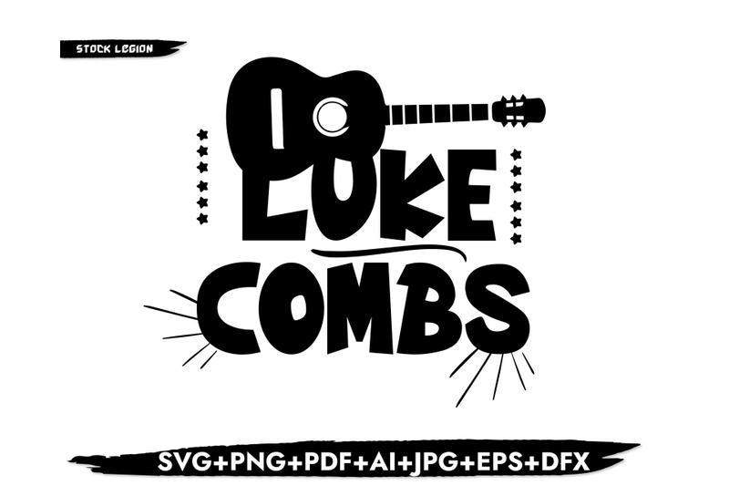 guitar-luke-combs-stars-svg
