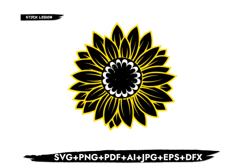 sunflower-black-yellow-petals-svg