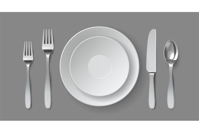 realistic-table-serving-round-dining-plate-with-forks-knife-and-spoo