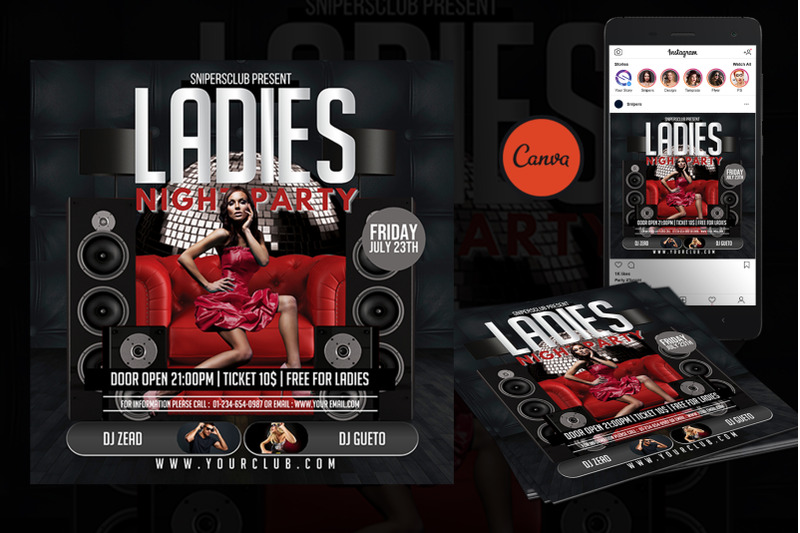 ladies-night-party-event-flyer-canva-template