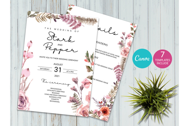 watercolor-flower-wedding-invitations-set